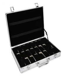 Watch Boxes Cases 24 Grid Aluminium Suitcase Case Display Storage Box Bracket Clock3257233