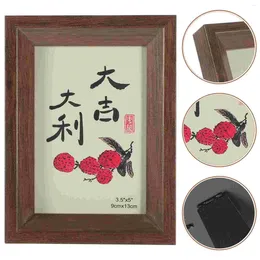 Frames Retro Po Frame Household Picture For Wall Mini Tiny Rounded Wood Small Decor