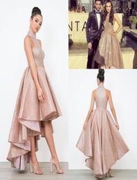 Arabic Rose Gold Evening Dresses Party Gowns Full Sequined Plus Size High Low African Girls Formal Pageant Prom Dresses7664027