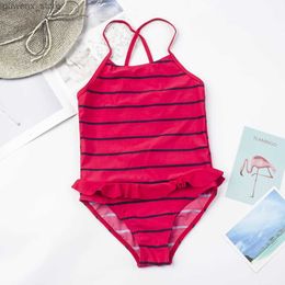 Jednoczęściowe 5-12 lat nastolatków dla dzieci dziewczęta kąpielowe dziewczęta Dziewczyny Swimpit Swimsuit One Piece Swimsuit Kąpiel Kąpiec na plażowe odzież Y240412