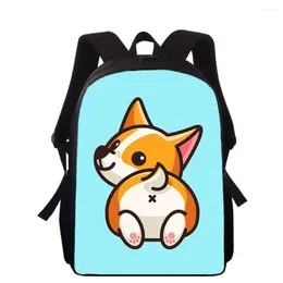 School Bags Cartoon Puppy Dog 16" 3D Print Kids Backpack Primary For Boys Girls Back Pack Students Book