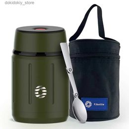 Bento Boxes FEIJIAN Food Thermos Vacuum Lunch Box 316 Stainless Steel Lunch Container 750ML Free Spoon L49