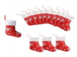 Snowflakes Christmas Stockings Pendant Candy Bag Gifts Home Party Ornament Decor Close Knitting and Meticulous Weaving5294028