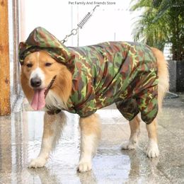 Dog Apparel Extra Large Clothes Fashion Camouflage Printed Raincoat Waterproof Big Coat Outdoor Impermeable Jacket With Hood