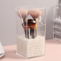 Storage Boxes 21 9 9CM Plastic Makeup Brush Box Minimalist Clear Multifunction Holder For Home