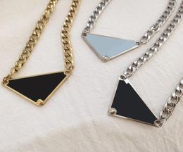 New Inverted Triangle Letter P Pendant Universal Punk Style Trendy Necklace Made of Stainless Steel and Gold NK Chain3054191