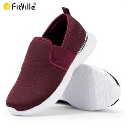Casual Shoes FitVille Women's Walking Lightweight Breathable Suitable For Swollen Feet Relieve Toe Pain Recovery Slip-On