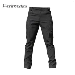 Men's Pants Casual Fabric Loose 2024 Multi Pocket Zipper Elastic Waist Summer Sweatpants Solid Colour Fit Fashion Pantalones