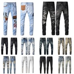Mens Designers Jeans Amirir Distressed Ripped Biker Slim Straight Denim for Men s Print Womens Fashion Mans Skinny Pants