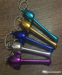 mini Portable Key chain Keychain Mushroom Tobacco Pipe Ultimate Pipe Mini Aluminium Metal Smoking Keychain Pipe Gift Mixed Colors4351258