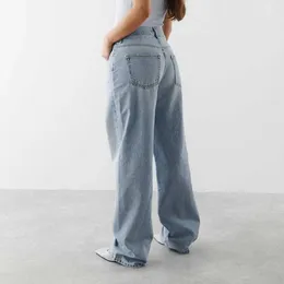 Women's Jeans Vintage Denim Pant Women Plus Size Light Straight Leg Trousers Cargo Pants Korean Streetwear