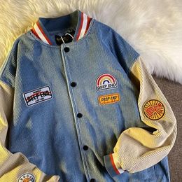 Women's Jackets College Style Corduroy Embroidery Baseball Uniform For Men And Women Couples American Retro Street Trend Loose Jacket