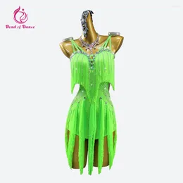 Stage Wear 2024 Latin Dance Dress Women's Clothes American Competition Costume Elegant Samba Parties Girl Line Skirt Midi Ball Formal