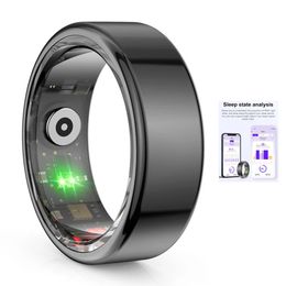 Smart Ring Military Grade Steel Shell Health Monitoring IP68 3ATM Waterproof Multisport Modes Heart Rate 240415