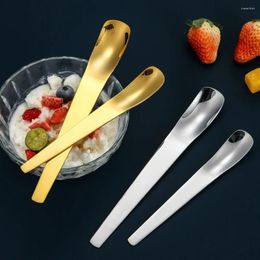 Spoons Household Supplies Thickened 304 Stainless Steel Cake Spoon Square Ice Cream Flavouring Dessert Stirring