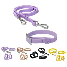 Dog Collars High Quality Adjustable Waterproof PVC Silicone Material Mesh No Pull Vest Chest Strap Cat Walking Leash Pet Collar Harness Set