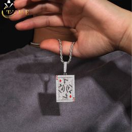 Hip Hop Jewellery Iced Out Diamonds King Poker Pendant Made In 925 Sterling Silver With VVS Moissanite Gems 18K White Gold Mens