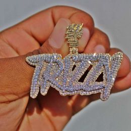 Bling Vvs Moissanite Diamonds Jewellery Designer Letter Iced Out Custom Pendant