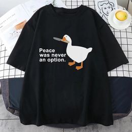 Tee Clothes Vintage ONeck Plus Size Tshirt Peace Was Never An Option Kawaii Funny Print Women T Shirt Cool Street TShirt Soft 240412