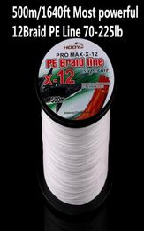 500m1640ft Most powerful PE line 12Braid Fishing Line 70225lbTest for Saltwater Higrade Performance High quality Import from 3789856