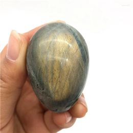 Decorative Figurines Drop 1PC Natural Labradorite Egg Mineral Healing Crystals Gemstone Specimen Home Decor Stones And