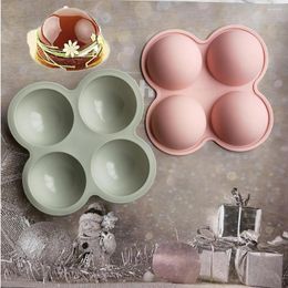 Baking Moulds 4 Holes Sphere Chocolate Mould Half Ball Hemisphere Shape Silicone Mousse Cake Bread Dessert Mould Pastry Bakeware