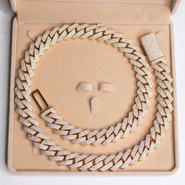Hip Hop Jewellery 10k Gold Diamond Necklace Bracelet Iced Out Vvs Moissanite Cuban Link Chains for Men