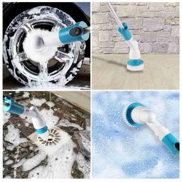 Cleaning Brushes JH85 Household Electric Brush Wireless Retractable Multifunction Rod Type Brush 110V-240V Home Car Clean Tool L49