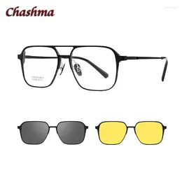 Sunglasses Frames Chashma Day And Night Driving Polarized Lenses Magnet Clips On Prescription Spectacle Eyewear Frame Titanium Optical Eye