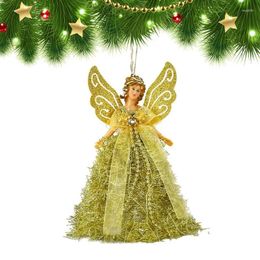 Christmas Decorations Angel Treetop Figurine Star With Luxury Dress Doll Standing Tree Topper