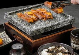 Mini barbecue grill table BBQ groove rock baking pan teppanyaki steak plate high temperature slate plate RRB128197098744