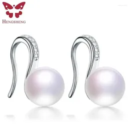 Stud Earrings Fine Grade Freshwater Pearl For Women Charm Wedding Party Jewellery Top 8-9mm Bread Round Pearls