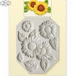 Baking Moulds Yueyue Sugarcraft Sun Flower Cake Decorating Tools Silicone Mold Fondant Mould