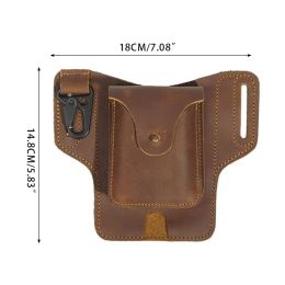 Accessories 03KA Leather Cellphone Belt Waist Bag Holder Belt Pouch Multipurpose Utility Cellphone Pouch Belt Waist Bag Hanging Pouch