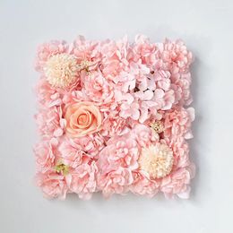 Decorative Flowers 13.7inch Artificial Flower Panels For Wall Pink Rose Floral Home Wedding Birthday Party Bridal Shower Po Booth Decor