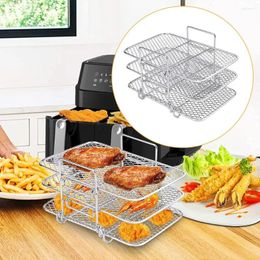 Cookware Sets Multi-Layer Air Fryer Rack Stainless Steel Stackable Dehydrator Cooker Three-Layer Basket Kitchen Gadgets