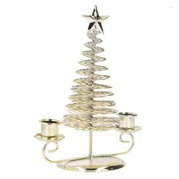 Candle Holders Candlestick Ornaments Gold Double Holder Metal Wax For Office