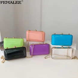 Shoulder Bags Mini Acrylic Candy Color Handbags For Women Luxury Box Shaped Jelly PVC Crossbody Purse Fashion Female Evening Tote Sac