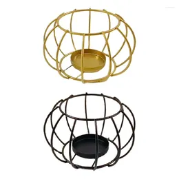 Candle Holders W3JA Hollow Wrought Iron Holder Metal Art Stand Ornament Supplies For Home Kitchen Dining Room Decor