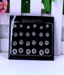Strong Magnet Magnetic therapy Health Ear Stud For Men Women Zircon Non Piercing Earrings Wedding Gift Punk Jewelry20796229042670