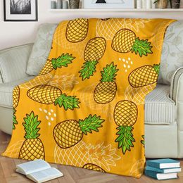 Blankets Fruit Velvet Blanket Air Conditioning Thickened Nap Pineapple 3D Printed Amazing