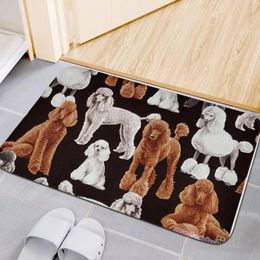 Carpets Cute Poodle Dachshund Dog 3D Print Doormat Carpet Flannel Fabric Home Decoration Door Mat Non-slip Kitchen Living Room Floor