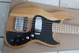 Cables Best Price Hot Sale New Style 5 String Natural Color Jazz Bass guitar with Active pickups 3 6