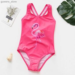 Jednopiecowe dziewczęta stroje kąpielowe 3 ~ 14Y Girls Swimsuit One Piece Children Swimming Strój dla dzieci Y240412