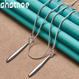 Pendants SHSTONE 925 Sterling Silver Double Needle Chain Necklace For Women Lady Fashion Party Engagement Wedding Birthday Jewelry Gifts
