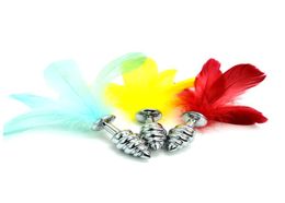 3 Colors Feather Tail Anal Plug Metal Anal Plug Tail Masturbation For Gay Anal Sex For Adult Game8044565