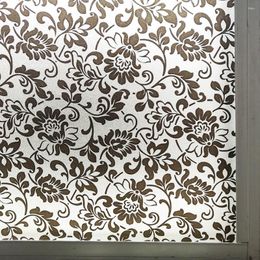 Window Stickers 90 200 Cm Black Flowers Decorative Film Htv Self Adhesive Frosted Glass Out