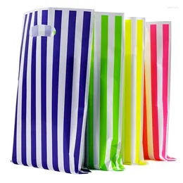 Gift Wrap 10pcs/set Stripe Wedding Bag Party Supplies Plastic Loot Bags Birthday Deco Kids Favours Baby Shower Gifts Food Candy