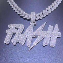 Master Rocks Hiphop Iced Out Name Letter Sterling Sier Vvs Moissanite Customize Pendant