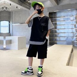 Clothing Sets Children's Top And Bottom Clothes Set Boy Suit Summer T-shirt Shorts 2 Piece 6 7 8 9 10 11 12 13 14 15 Years Boys